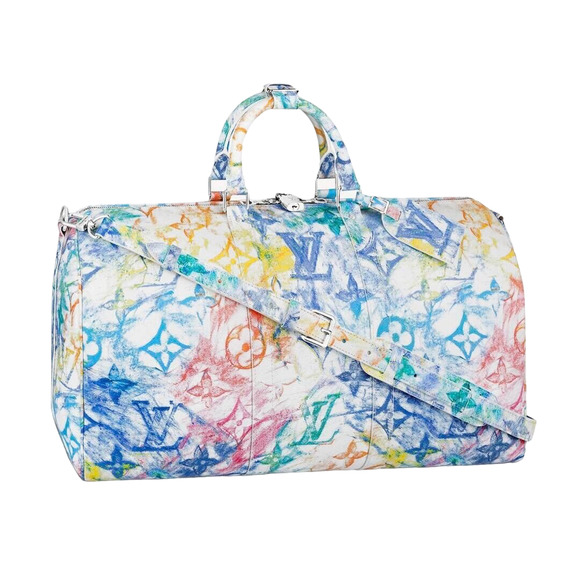 Louis Vuitton Keepall Bandouliere 50 Pastel Multicolor Duffle Weekend Travel Bag - Picture 1 of 13